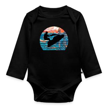 Jet ski - Baby Bio-Langarm-Body - Schwarz - Vorne