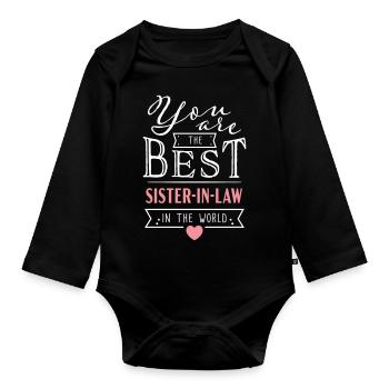BestIn Sister-in-law meilleure belle-sœur idée de cadeau - Body Bébé bio manches longues - noir - Devant