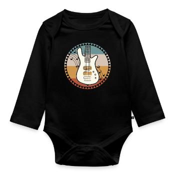 Bass Guitar Electric Guitar Music - Organic Longsleeve Baby Bodysuit - black - Front