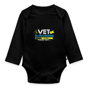 Veterinarian Veterinarian Animals Veterinarian Health - Organic Longsleeve Baby Bodysuit - black - Front