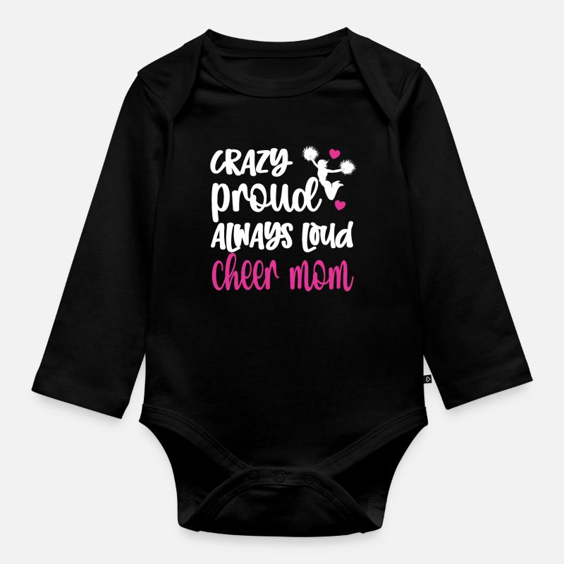 Cheerleading Mama Cheerleader Mutter Cheer Mom - Baby Bio-Langarm-Body - Schwarz