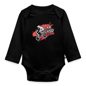 BMX Fun Sport Gift Idea - Organic Longsleeve Baby Bodysuit - black - Front