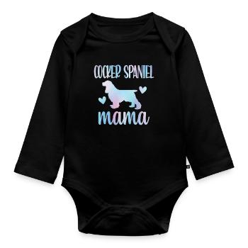 Cocker Spaniel Mama Cocker Spaniel Dog Owner - Organic Longsleeve Baby Bodysuit - black - Front