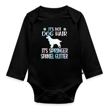 Deutsch Springer Spaniel Owner Dog Lovers - Organic Longsleeve Baby Bodysuit - black - Front