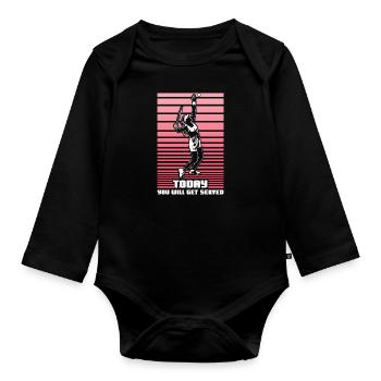 Tennis Woman Athlete - Organic Longsleeve Baby Bodysuit - black - Front