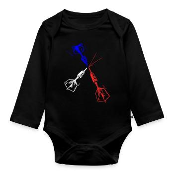 Fléchettes couleur nationale de votre joueur préféré - Body Bébé bio manches longues - noir - Devant