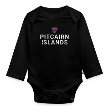 Îles Pitcairn - Body Bébé bio manches longues - noir - Devant