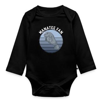 Manatee Fan - Organic Longsleeve Baby Bodysuit - black - Front