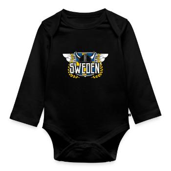 Suède Viking Union Européenne Idée Cadeau - Body Bébé bio manches longues - noir - Devant