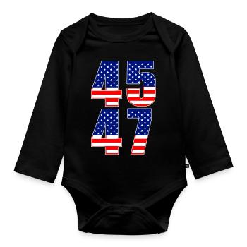 45 47 American Politics USA - Organic Longsleeve Baby Bodysuit - black - Front
