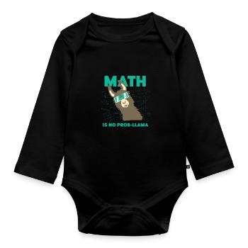 Mathématiques Mathématiques Lama Alpaga Doux Drôle - Body Bébé bio manches longues - noir - Devant