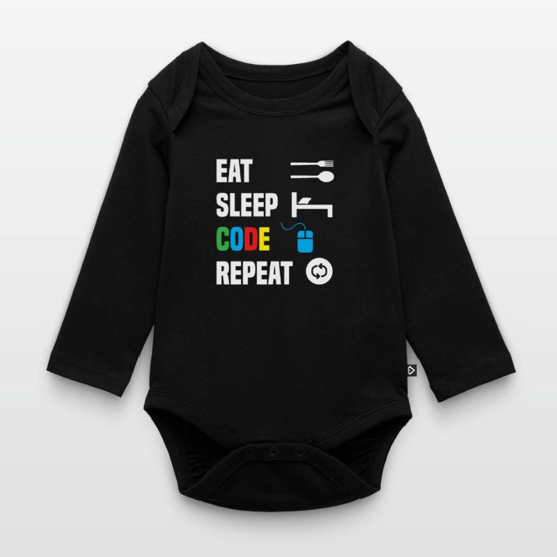 Code Codierung Coder Kodierung Informatiker Baby Bio-Langarm-Body