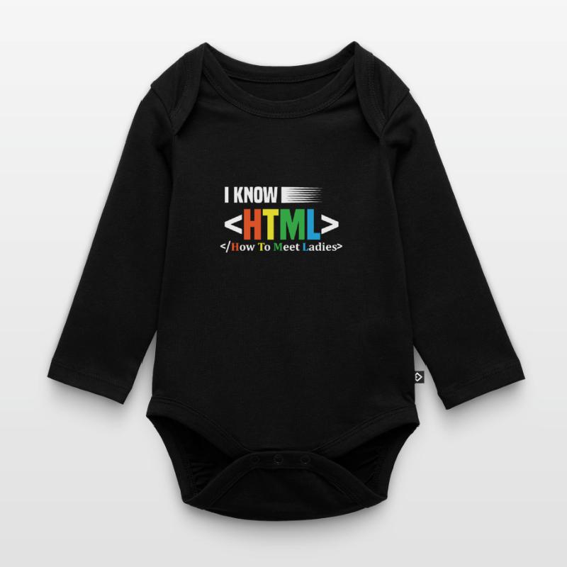 Code Codierung Coder Kodierung Informatiker Baby Bio-Langarm-Body