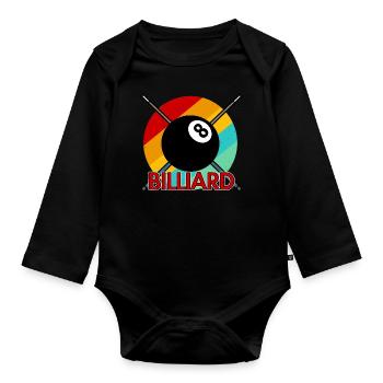 Billard Pool-Billard - Baby Bio-Langarm-Body - Schwarz - Vorne