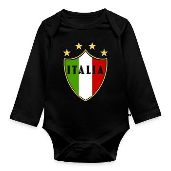 Italia fun - Baby Bio-Langarm-Body - Schwarz - Vorne