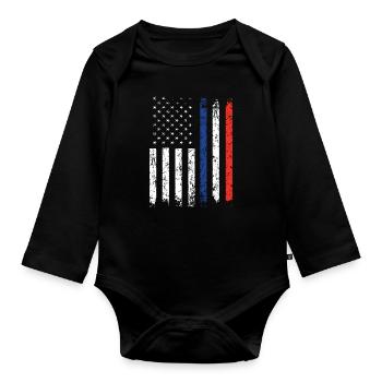 Moitié Français Moitié Américain USA France - Body Bébé bio manches longues - noir - Devant