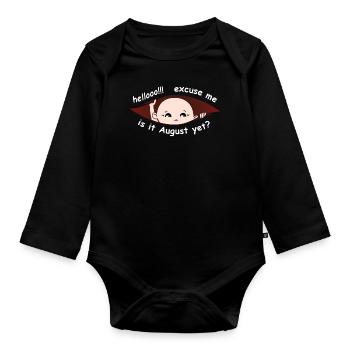 Excusez-moi est-ce août mais drôle de garçon de maternité - Body Bébé bio manches longues - noir - Devant