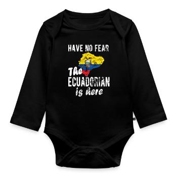 Équateur Équateur Drapeau équatorien - Body Bébé bio manches longues - noir - Devant