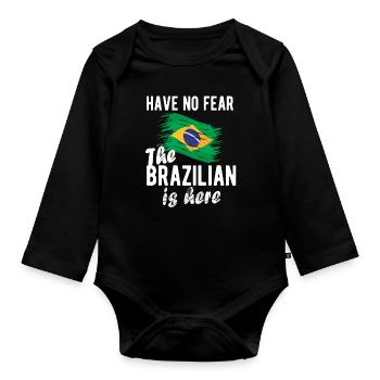 Brésil Brésil Drapeau brésilien - Body Bébé bio manches longues - noir - Devant