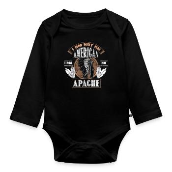 Indians North America Cowboys Gift Idea - Organic Longsleeve Baby Bodysuit - black - Front