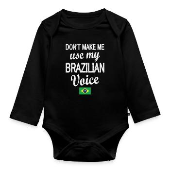 Brésil Brésil Racines brésiliennes - Body Bébé bio manches longues - noir - Devant