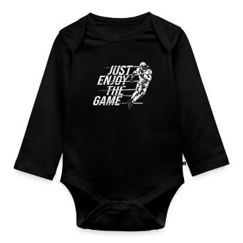 Football américain JUSTE PROFITER DU JEU Dire - Body Bébé bio manches longues - noir - Devant