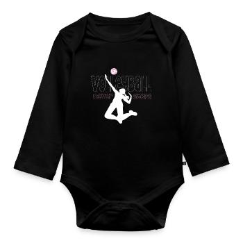 Volleyball Volleyball players Volleyball net - Organic Longsleeve Baby Bodysuit - black - Front