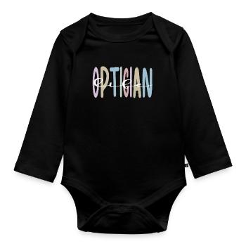 Optician Gifts Optician Optometrist - Organic Longsleeve Baby Bodysuit - black - Front