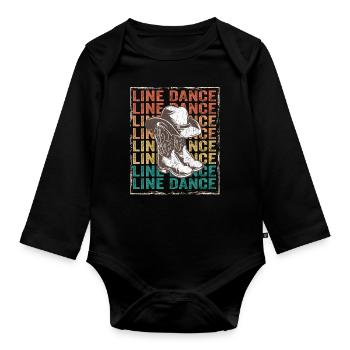 Line Dancing - Line Dance - Organic Longsleeve Baby Bodysuit - black - Front