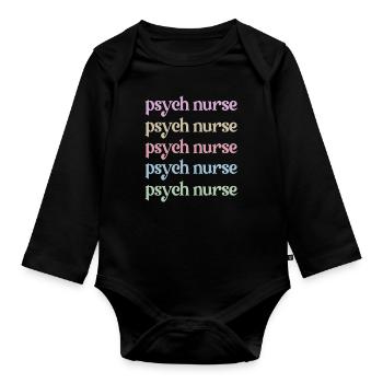 Infirmière psychiatrique Soins psychiatriques - Body Bébé bio manches longues - noir - Devant
