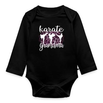 Fière Karaté Grand-mère Meilleur Karaté Grand-mère Cadeau - Body Bébé bio manches longues - noir - Devant
