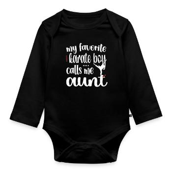 Meilleur cadeau de tante de karaté Tante fière de karaté - Body Bébé bio manches longues - noir - Devant