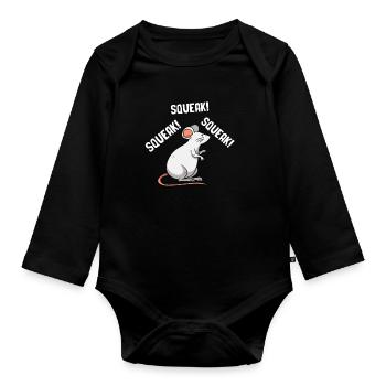 Souris Tshirt Souris Hommes Enfants Femmes - Body Bébé bio manches longues - noir - Devant