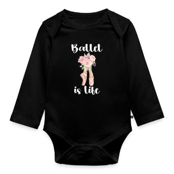 Cadeau de danseuse de ballet ballerine danseuse de ballet - Body Bébé bio manches longues - noir - Devant