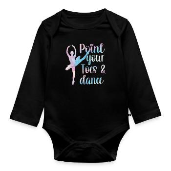 ballet dancer ballerina ballet dance ballerina - Organic Longsleeve Baby Bodysuit - black - Front
