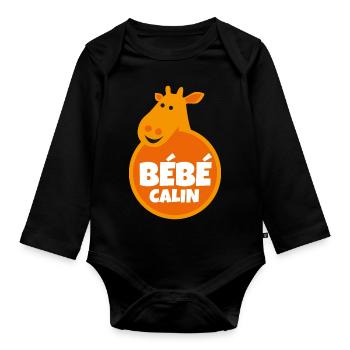 Bébé calin - girafe - Body Bébé bio manches longues - noir - Devant