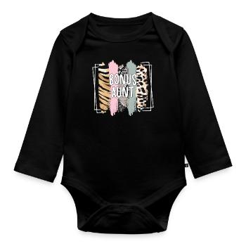 Fier Bonus Tante Meilleur Cadeau Belle-Tante - Body Bébé bio manches longues - noir - Devant