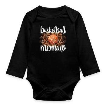 Memaw Grand-mère du basketteur Basketball Memaw - Body Bébé bio manches longues - noir - Devant