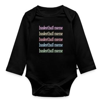 Meme Oma Von Basketballspieler Basketball Meme - Baby Bio-Langarm-Body - Schwarz - Vorne