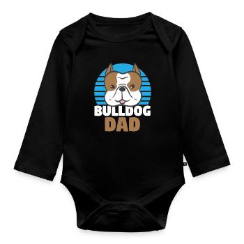 Chien Bulldog Bulldog Papa Propriétaire Propriétaire De Chien - Body Bébé bio manches longues - noir - Devant