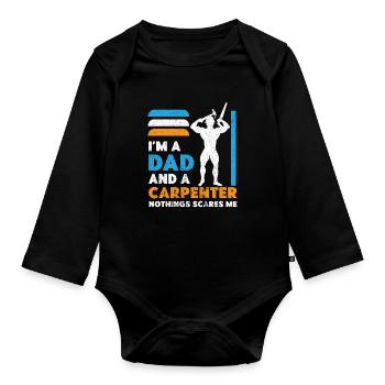 Charpentier Charpentier Charpentier Artisan Compagnon - Body Bébé bio manches longues - noir - Devant