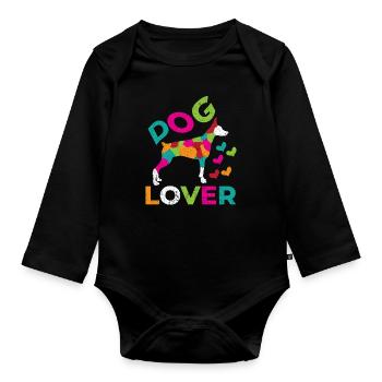 Dog Dog Lover Dog Owner Dog Lover - Organic Longsleeve Baby Bodysuit - black - Front