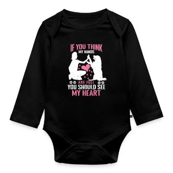Dog Dog Lover Dog Owner Dog Lover - Organic Longsleeve Baby Bodysuit - black - Front