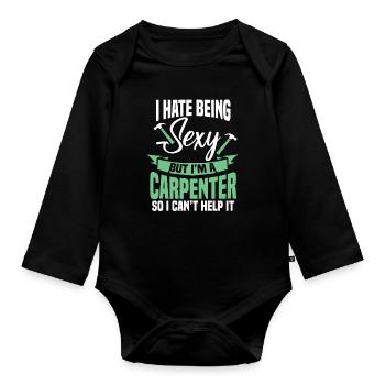 Charpentier Charpentier Charpentier Artisan Compagnon - Body Bébé bio manches longues - noir - Devant