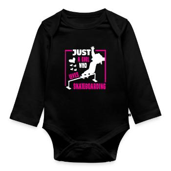 Skateboard Skateboard Skateboarder Patinage - Body Bébé bio manches longues - noir - Devant