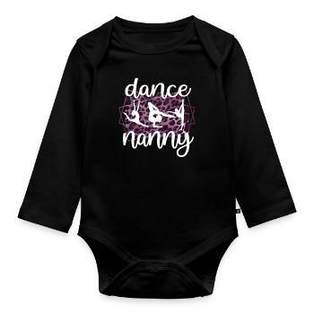 Fière danse nounou grand-mère par danseuse dansant nounou - Body Bébé bio manches longues - noir - Devant