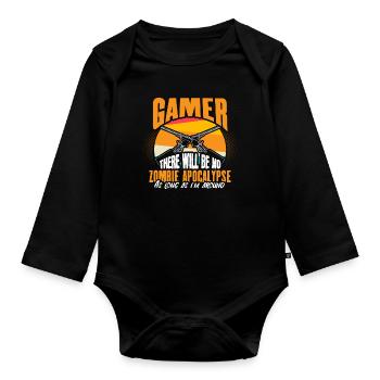 Zombie Apocalypse Undead Spell - Organic Longsleeve Baby Bodysuit - black - Front