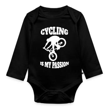 Cycling Cycling Cycling Bike Tour Mountain Bike - Organic Longsleeve Baby Bodysuit - black - Front