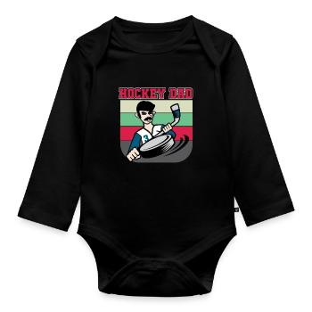 Hockey sur glace Patins Puck Hockey - Body Bébé bio manches longues - noir - Devant