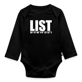 Coordonnées de la liste - Body Bébé bio manches longues - noir - Devant
